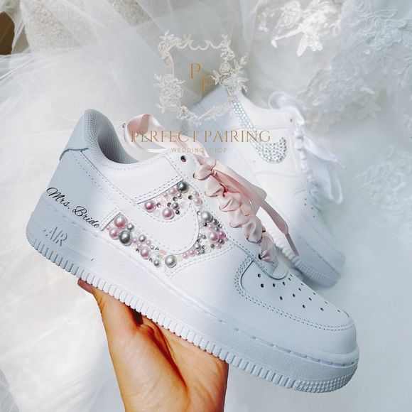 Wedding sneakers wedding air force 1/custom name and date - Picture 1 of 5